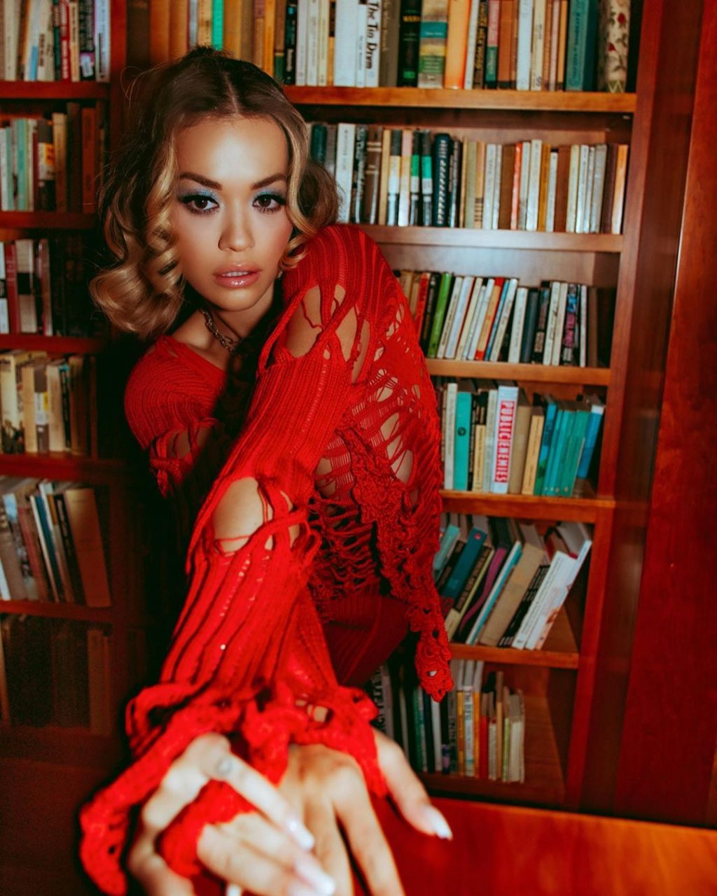 Rita Ora Looks Hot in a Red Mesh Dress (4 Photos)