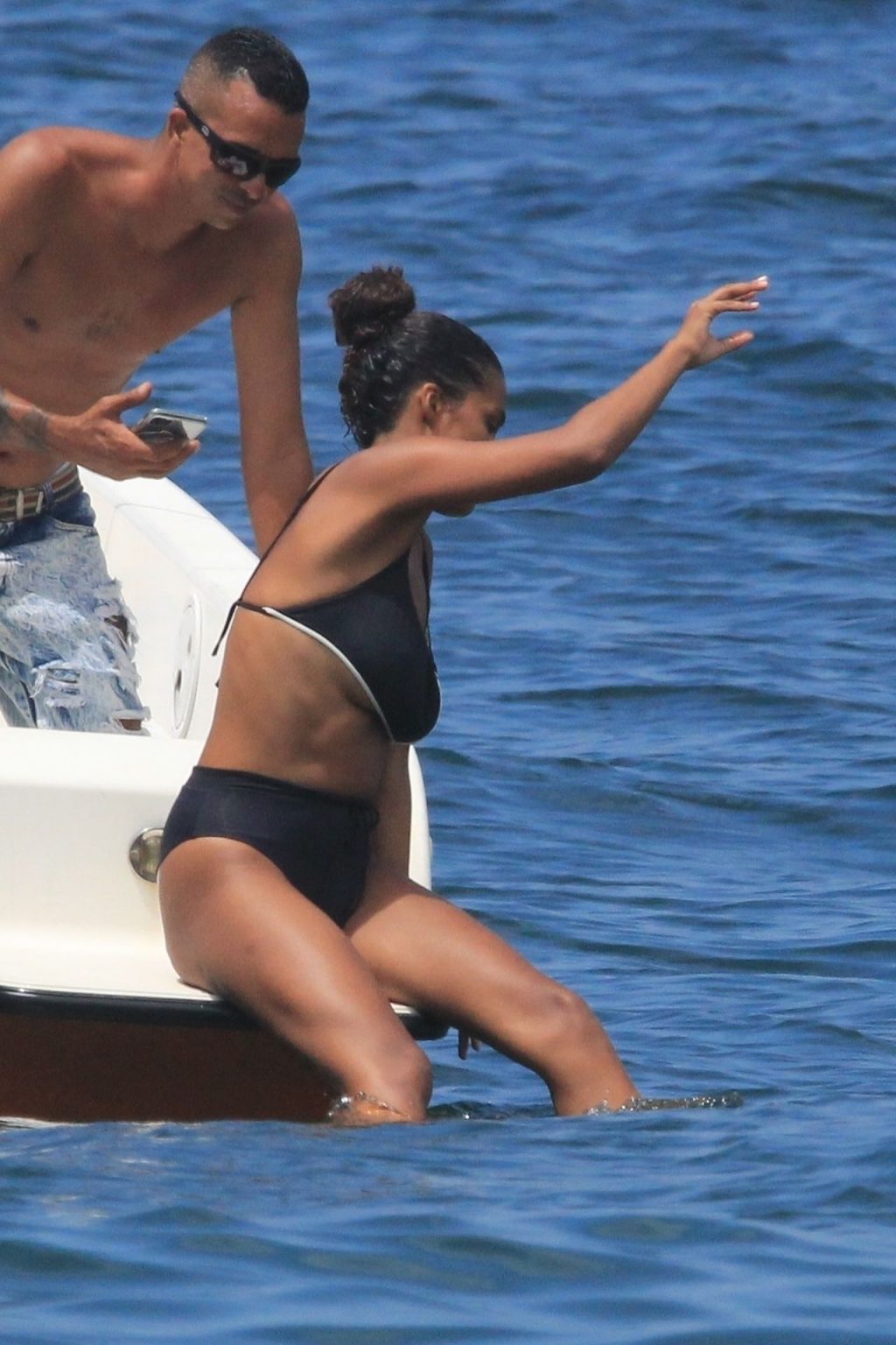 Tina Kunakey Shows Off Her Sexy Body While on Vacation With Vincent Cassel (13 Photos)