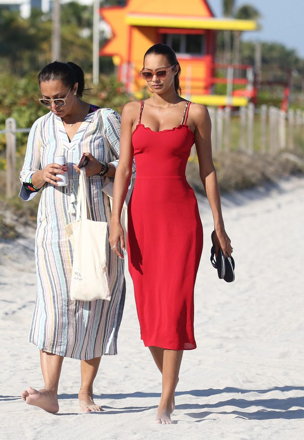 Candice Swanepoel &amp; Lais Ribeiro Both Wear Tiny Leopard Print Bikinis on the Beach in Miami (69 Photos)