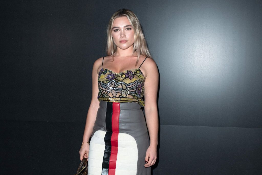 Florence Pugh Shows Her Cleavage &amp; Panties at the Louis Vuitton Fashion Show (56 Photos)
