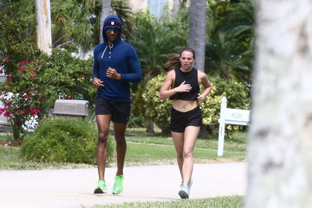 Hannah Brown Goes Jogging with her Trainer During Self-Quarantine in Florida (43 Photos)