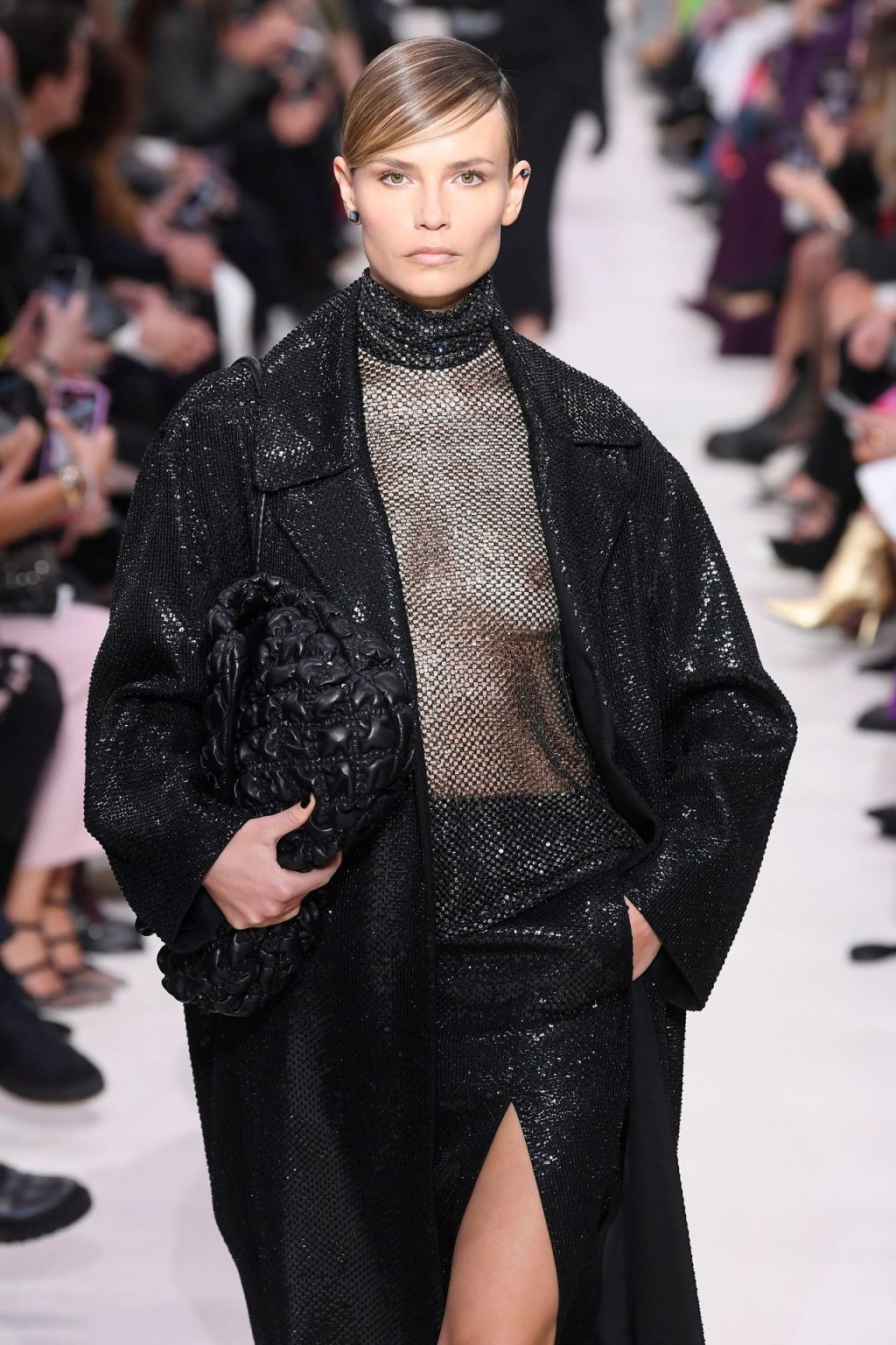 Natasha Poly Walks in a See Through Top on the Runway for the Valentino Show (8 Photos + GIF)