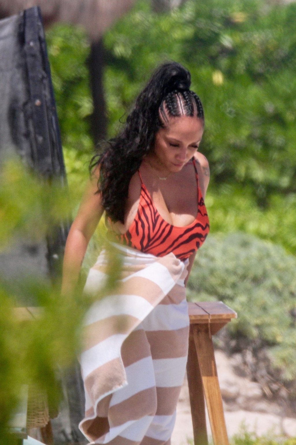 Nia Guzman Soaks Up the Sun in a Skimpy Animal Print Swimsuit (43 Photos)