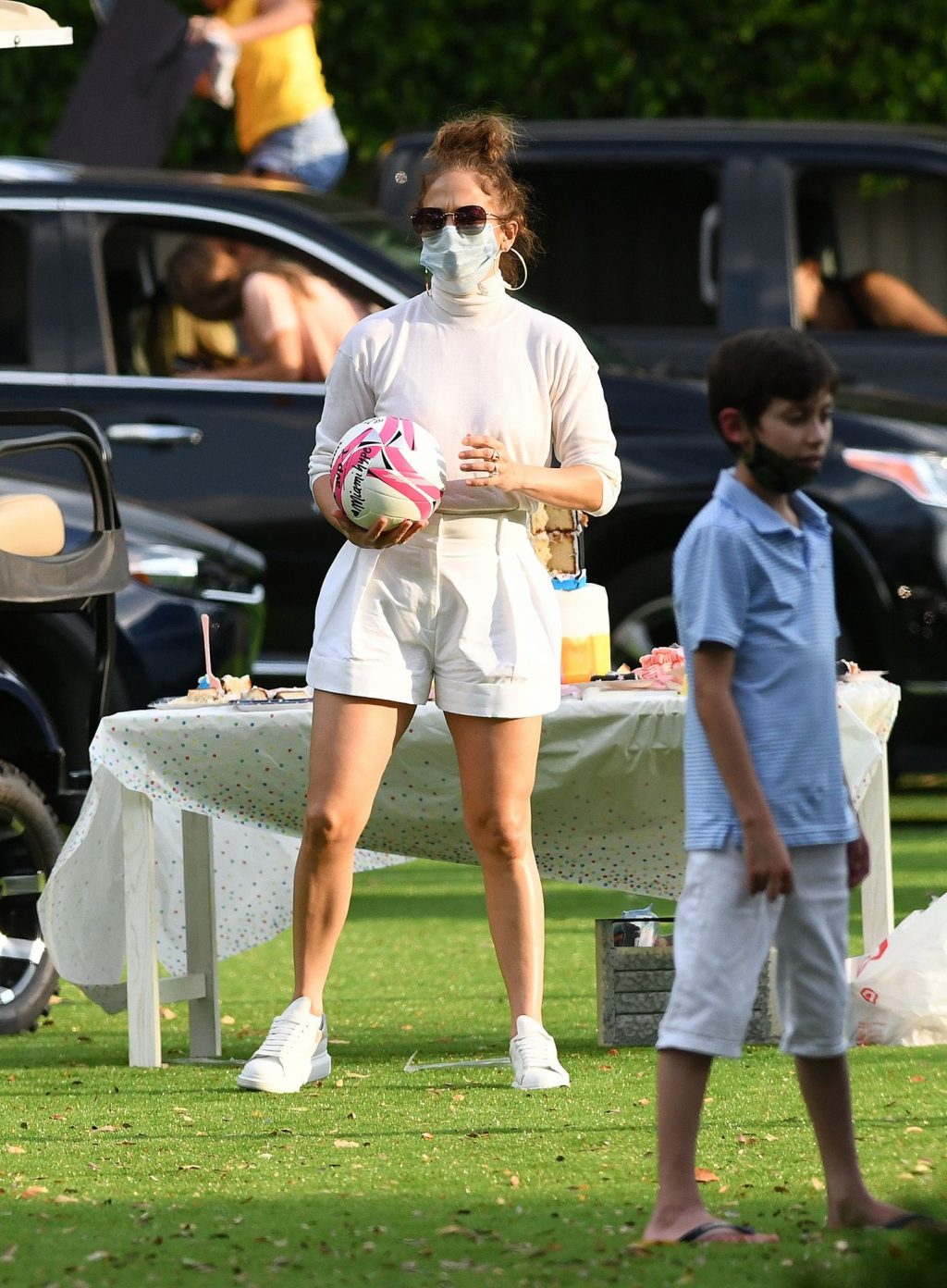 Jennifer Lopez Looks To Be Feeling The Heat in Her Turtleneck During Step-Daughter Ella Rodriguez’s 12th Birthday Party (98 Photos)