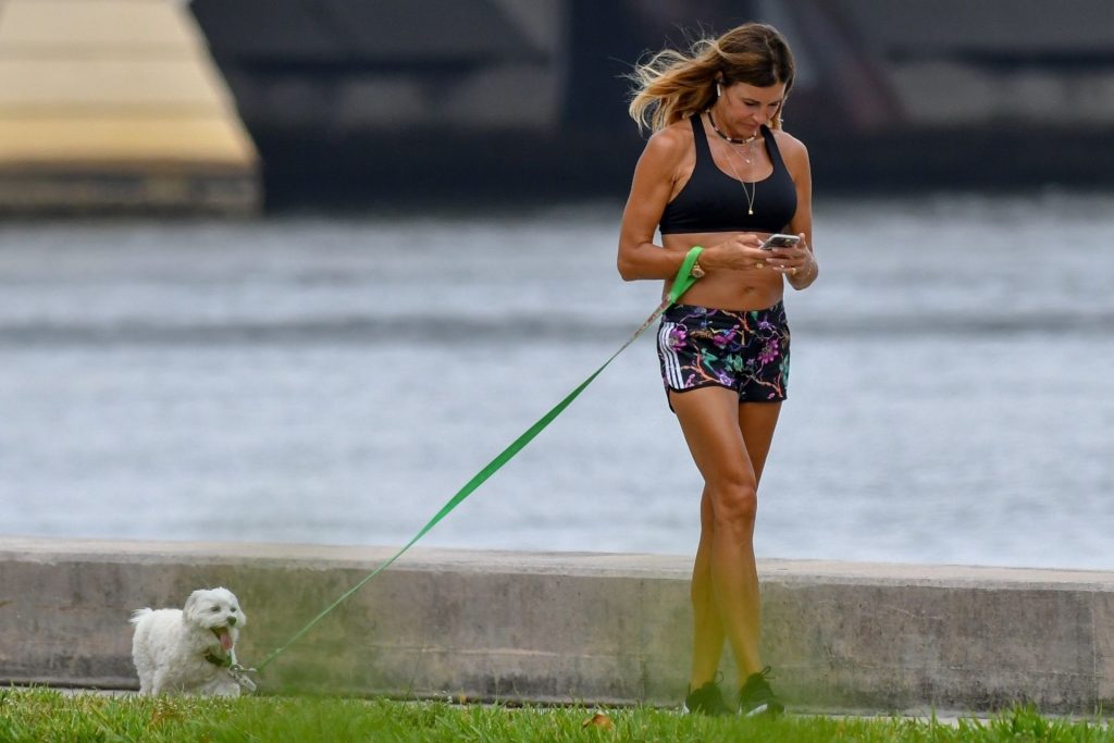 Kelly Bensimon Takes a Break from Lockdown to Walk Her Dog Around Palm Beach (21 Photos)