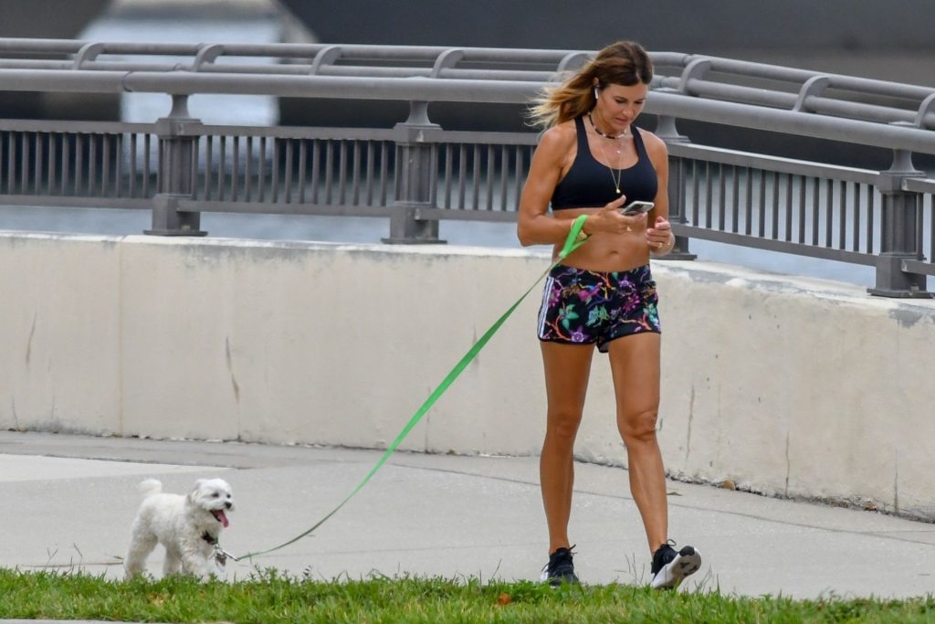 Kelly Bensimon Takes a Break from Lockdown to Walk Her Dog Around Palm Beach (21 Photos)