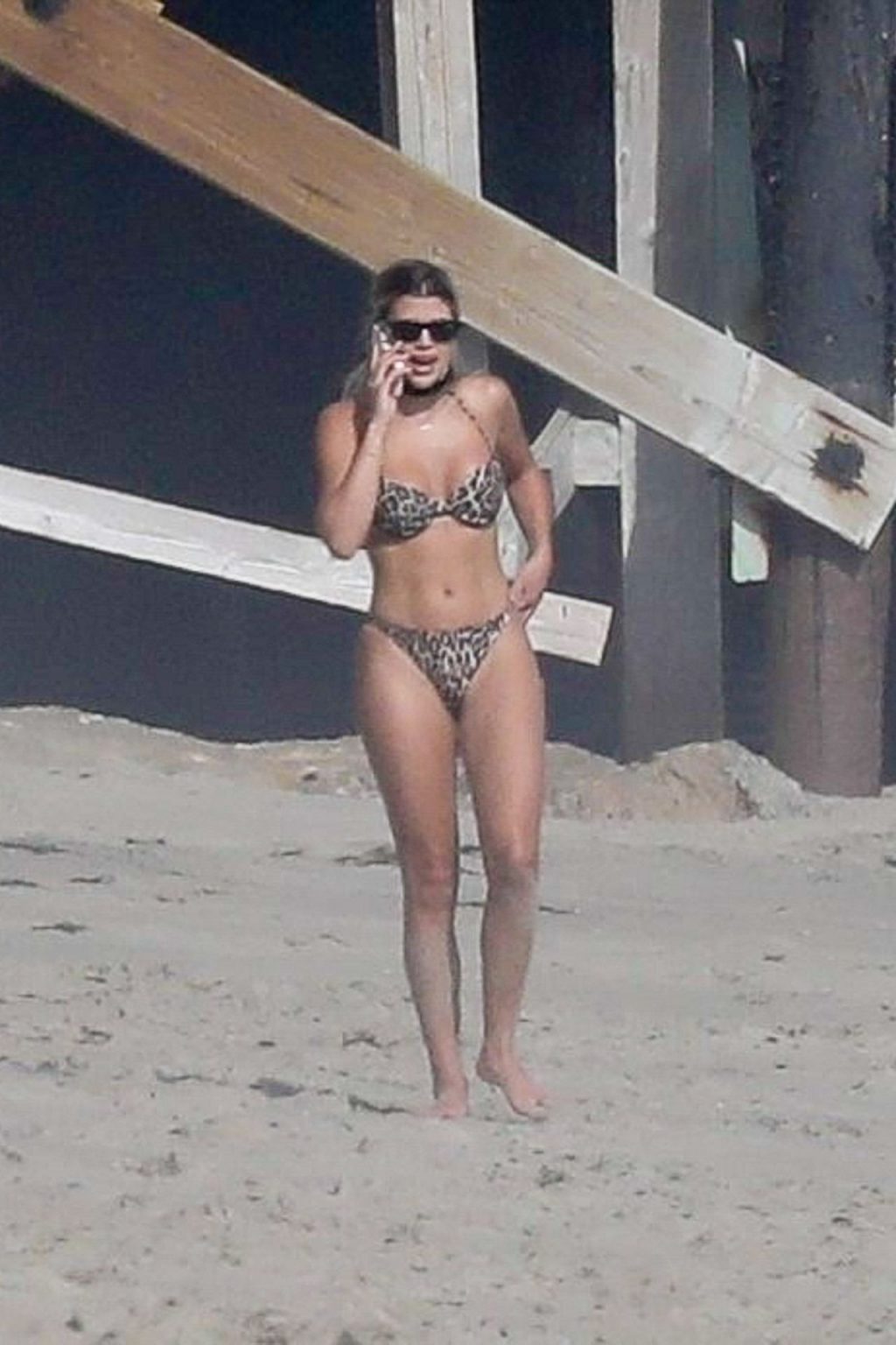 Sofia Richie Wears a Leopard Print Bikini Tanning with Scott Disick in Malibu (39 Photos)