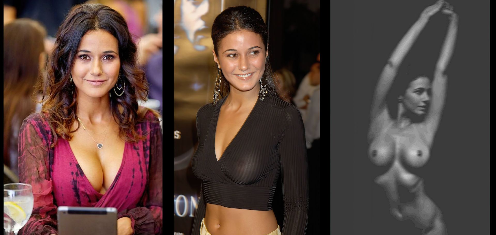 Check out Emmanuelle Chriqui’s nude and sexy On/Off collage photos, showing...