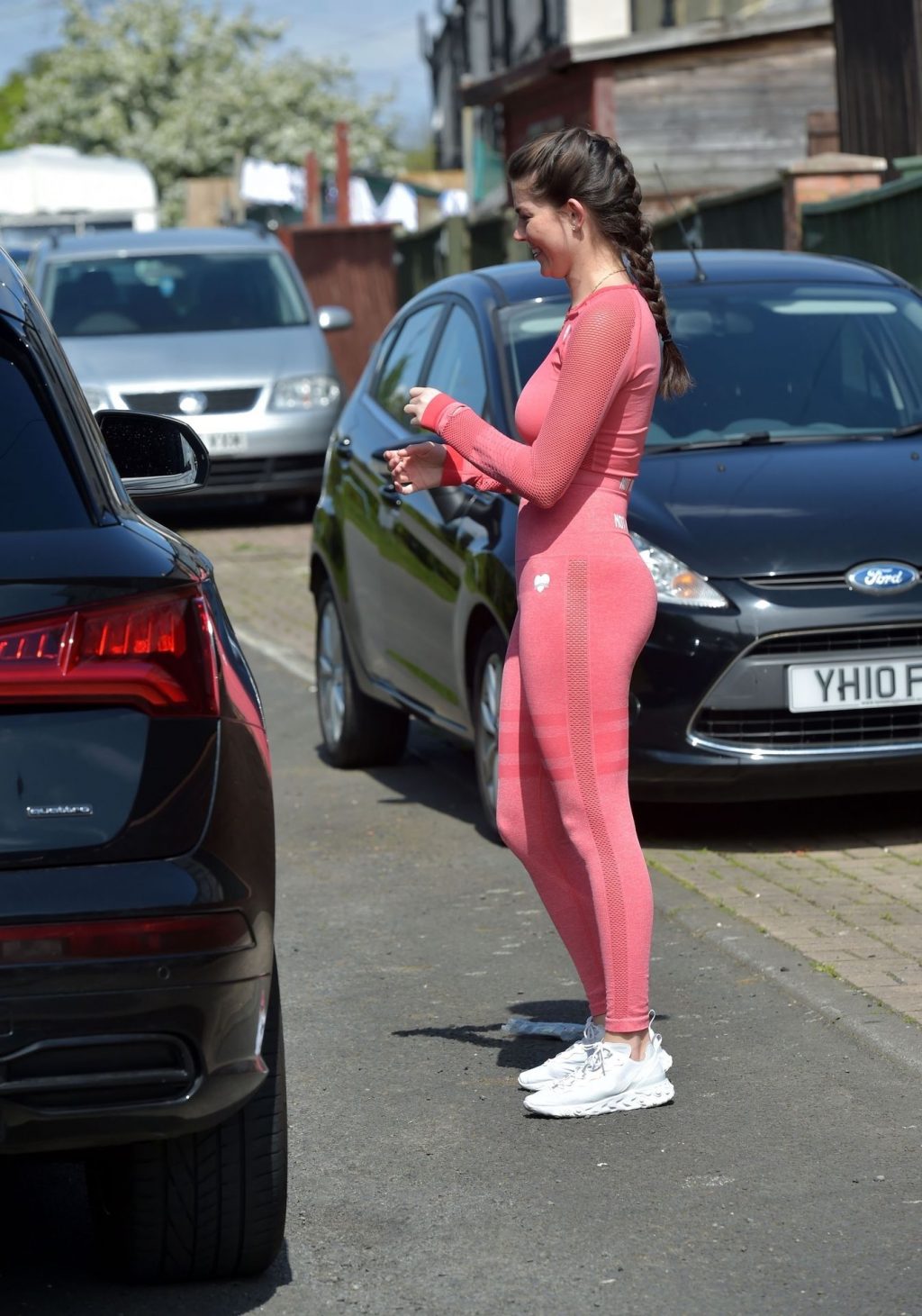 Rebecca Gormley is Seen Exercising in a Red Two-Piece in Newcastle (29 Photos)