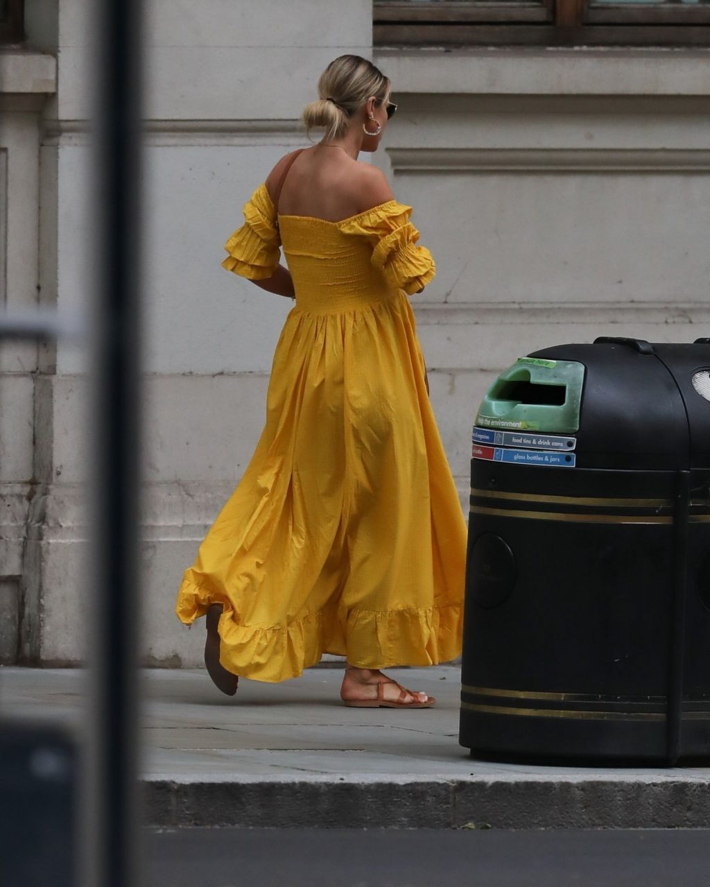 Vogue Williams Is Pictured Leaving Heart Radio Breakfast Show in a Yellow Dress (40 Photos)