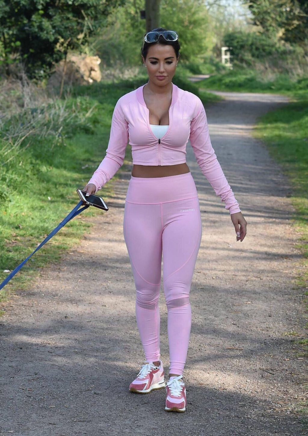 Yazmin Oukhellou Takes Her Dogs For a Walk in Essex (11 Photos)