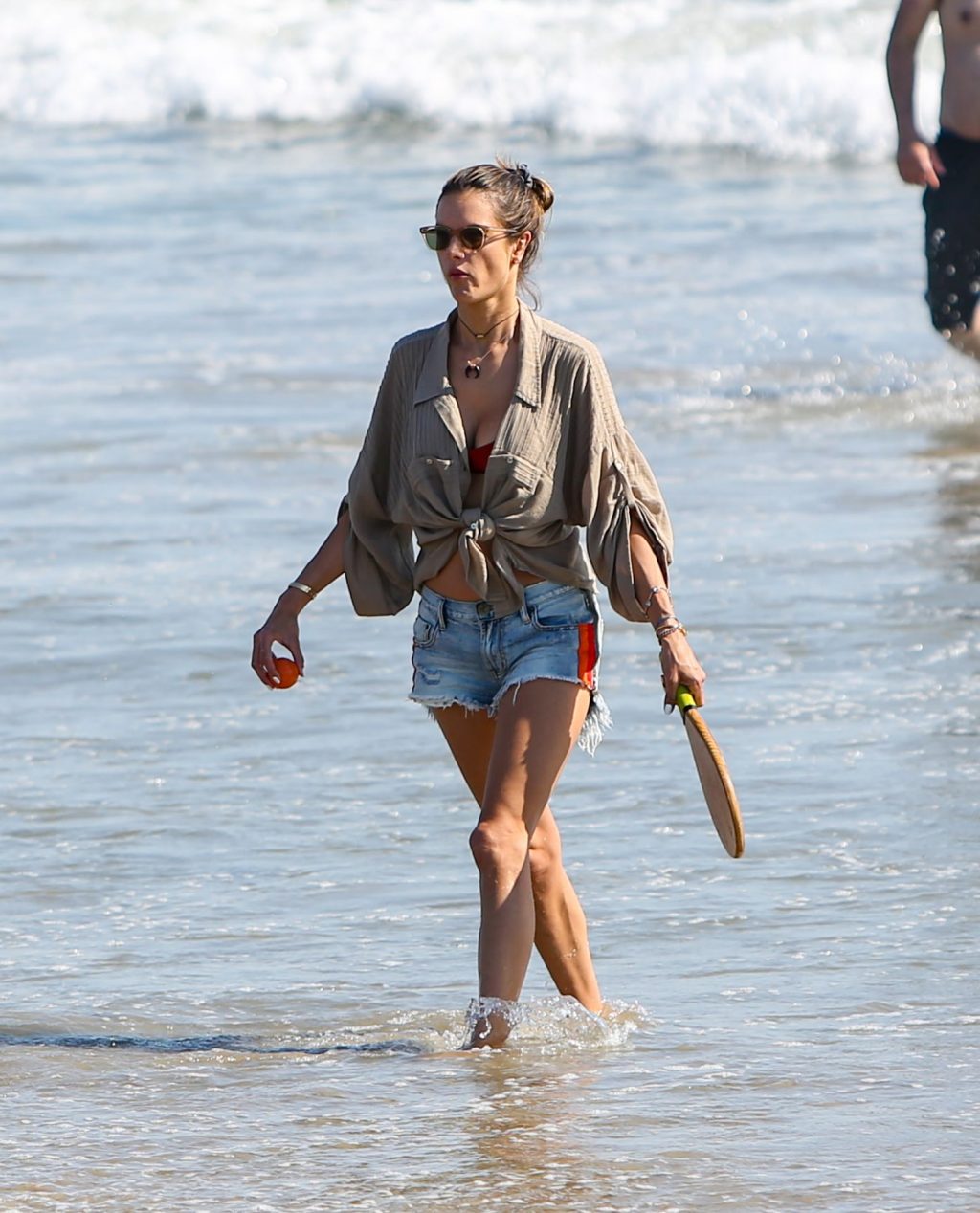 Alessandra Ambrosio Plays on the Beach (46 Photos)