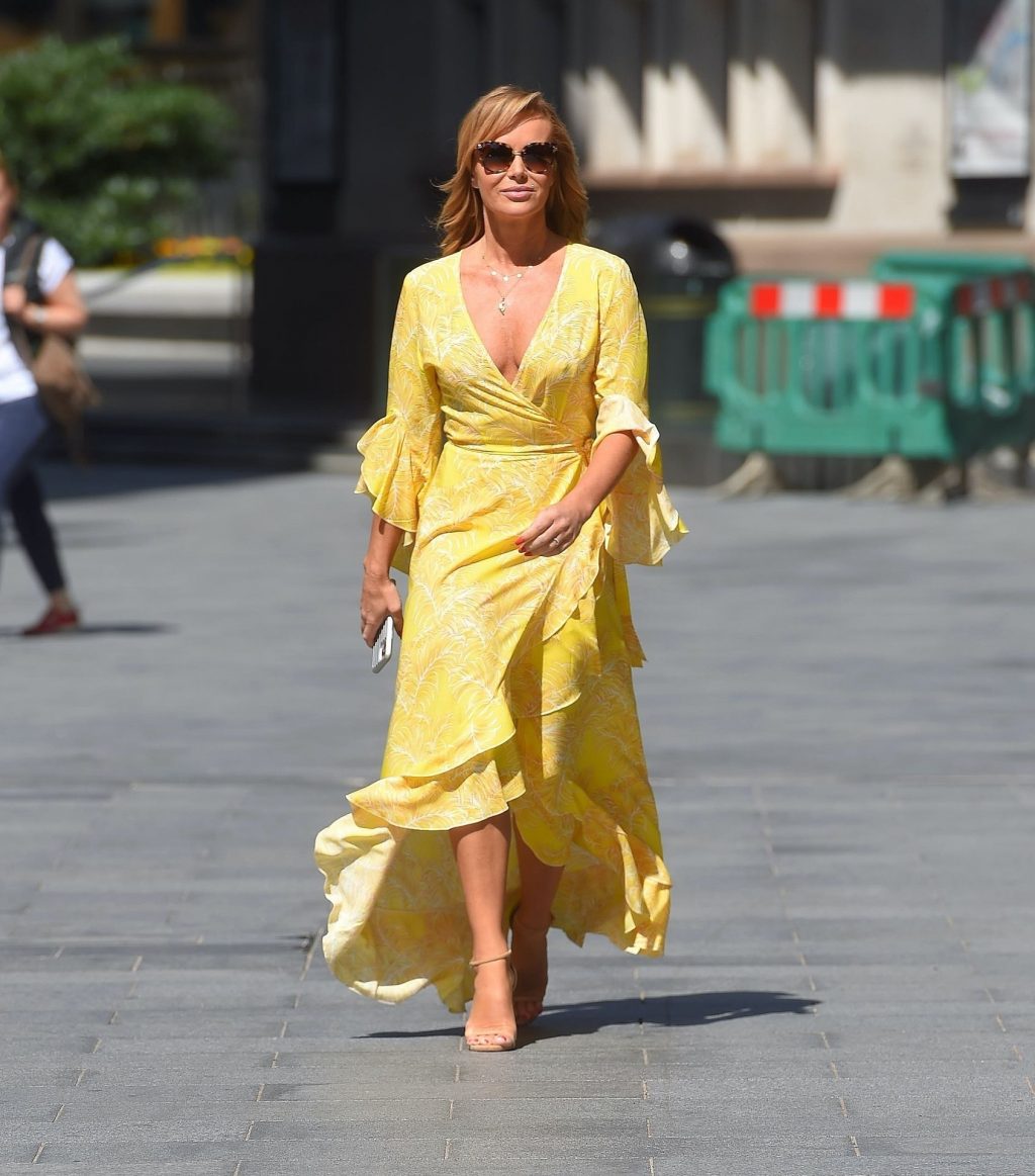 Amanda Holden Displays Her Pokies in a Yellow Dress (67 Photos)
