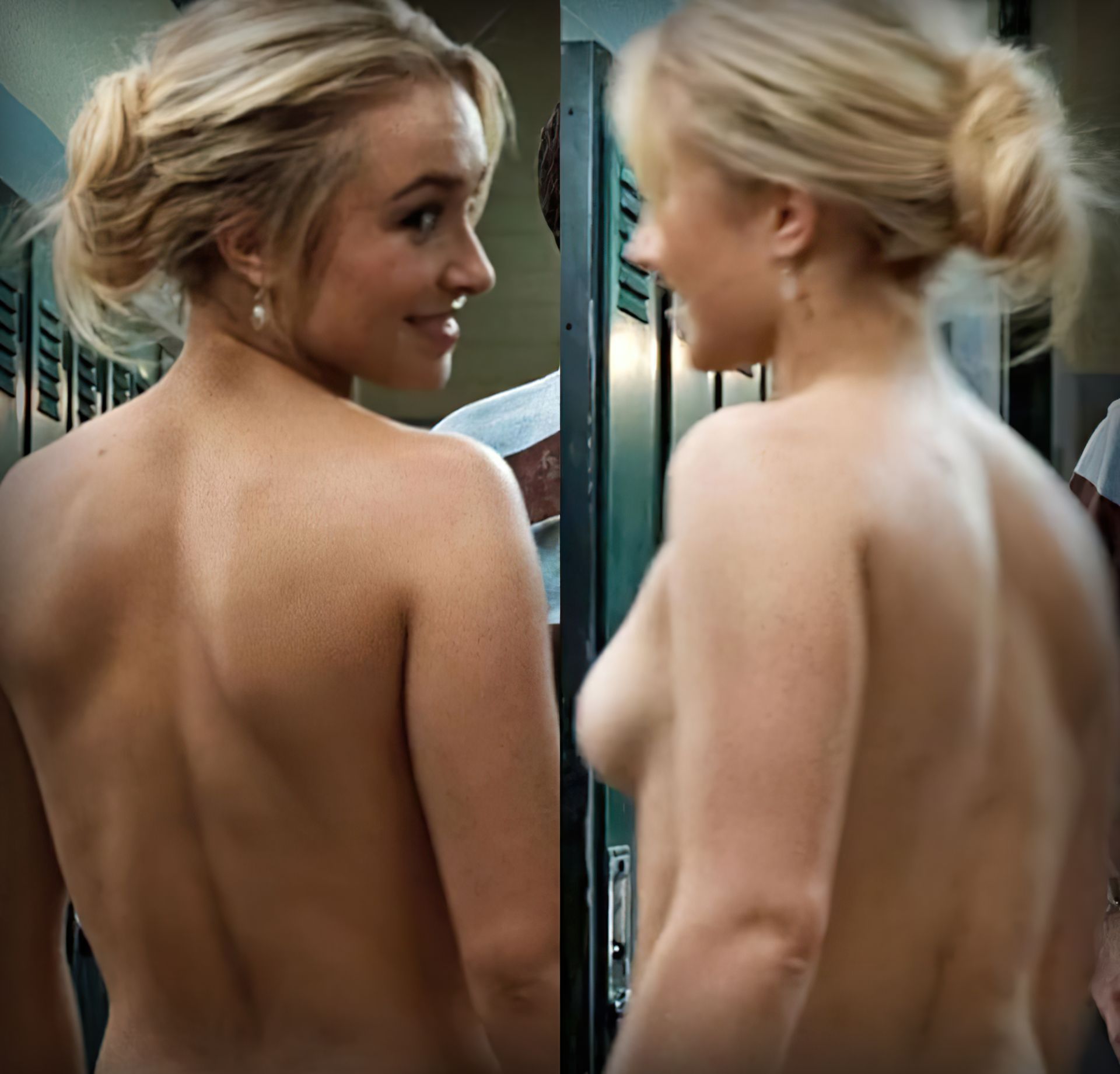 Here is Hayden Panettiere’s slightly nude collage photo from. 