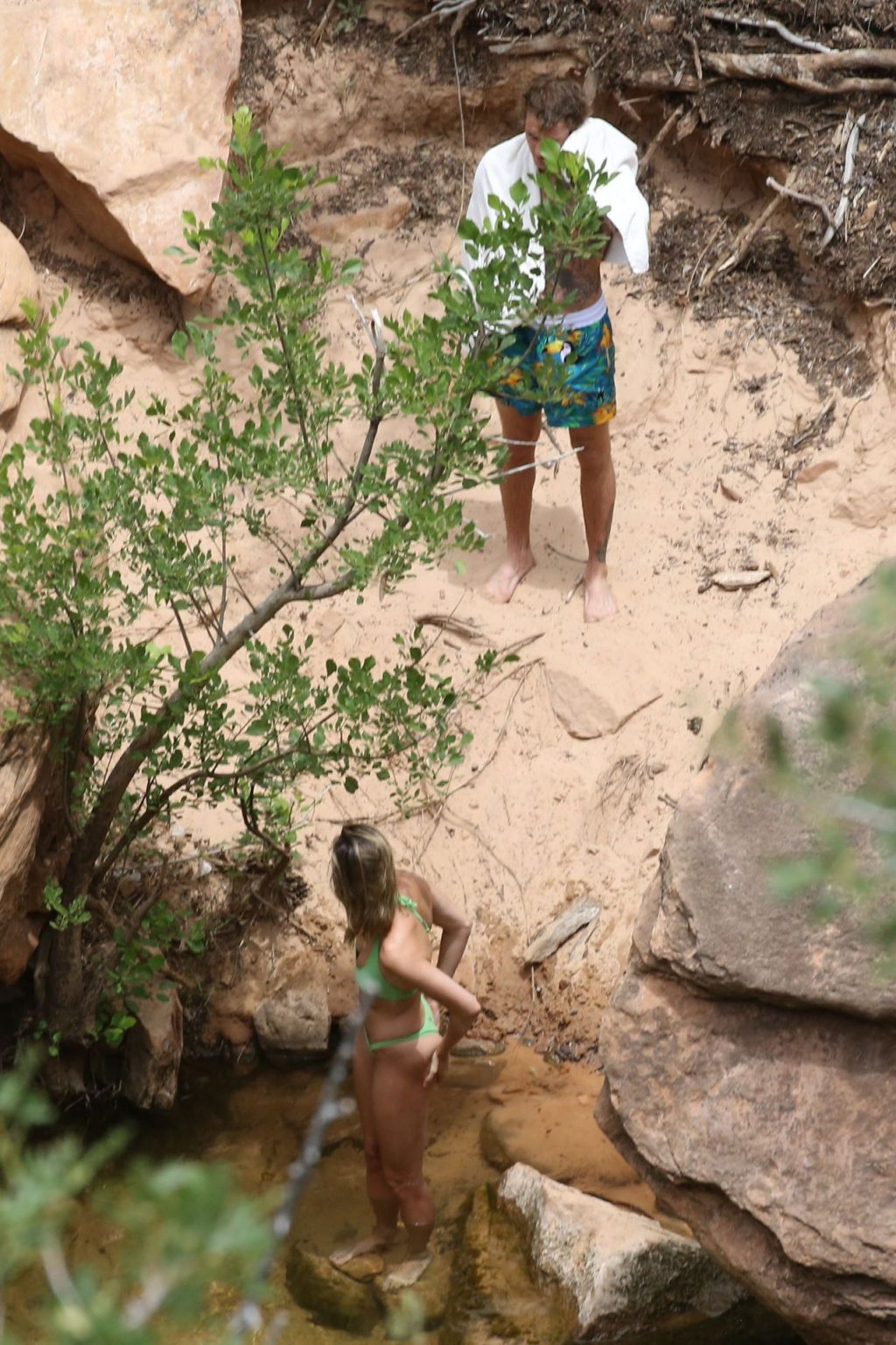 Justin Bieber &amp; Hailey Baldwin Go Swimming in a Creek (103 Photos)