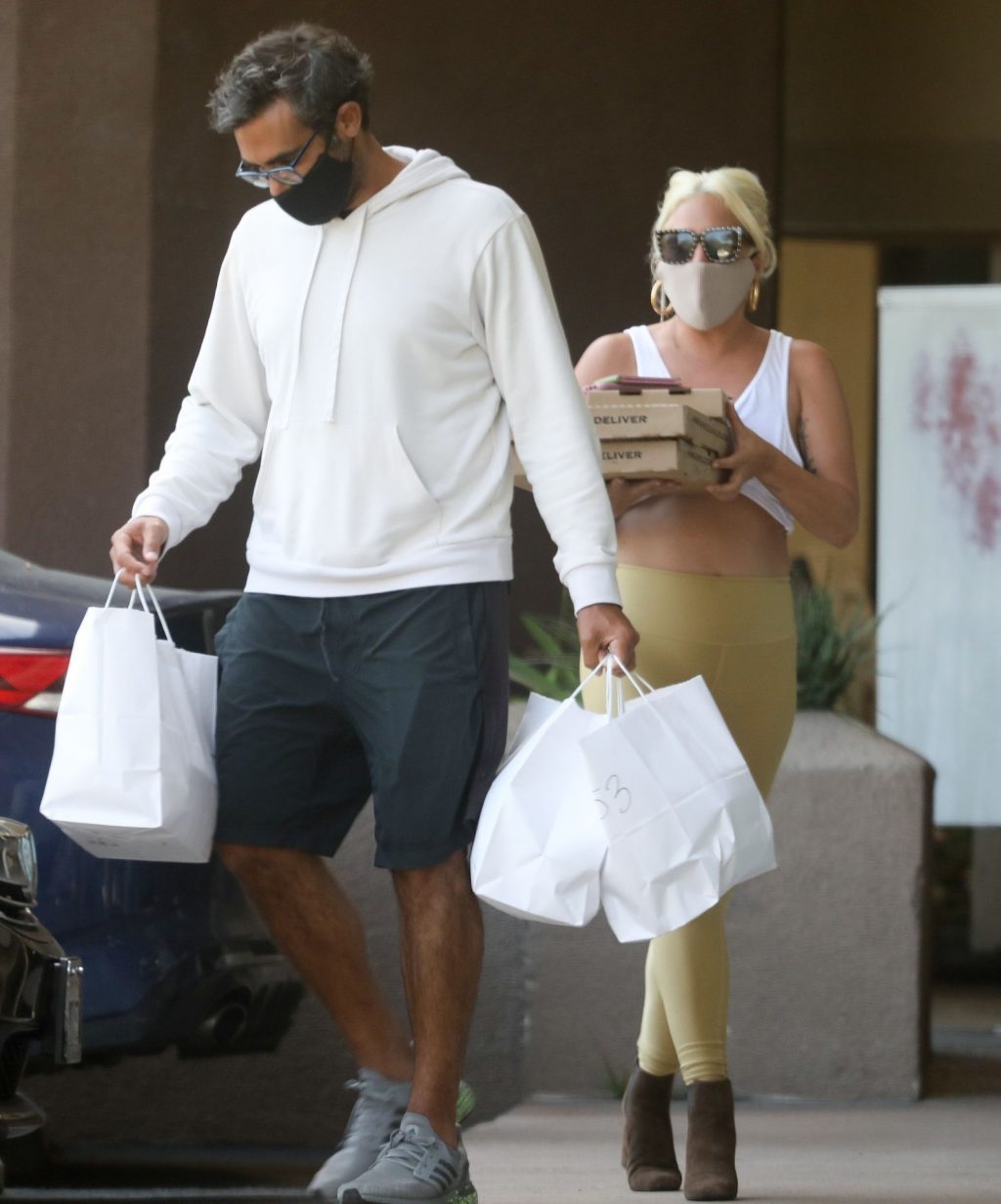 Lady Gaga and Boyfriend Grab Some Italian Food to Go (50 Photos)