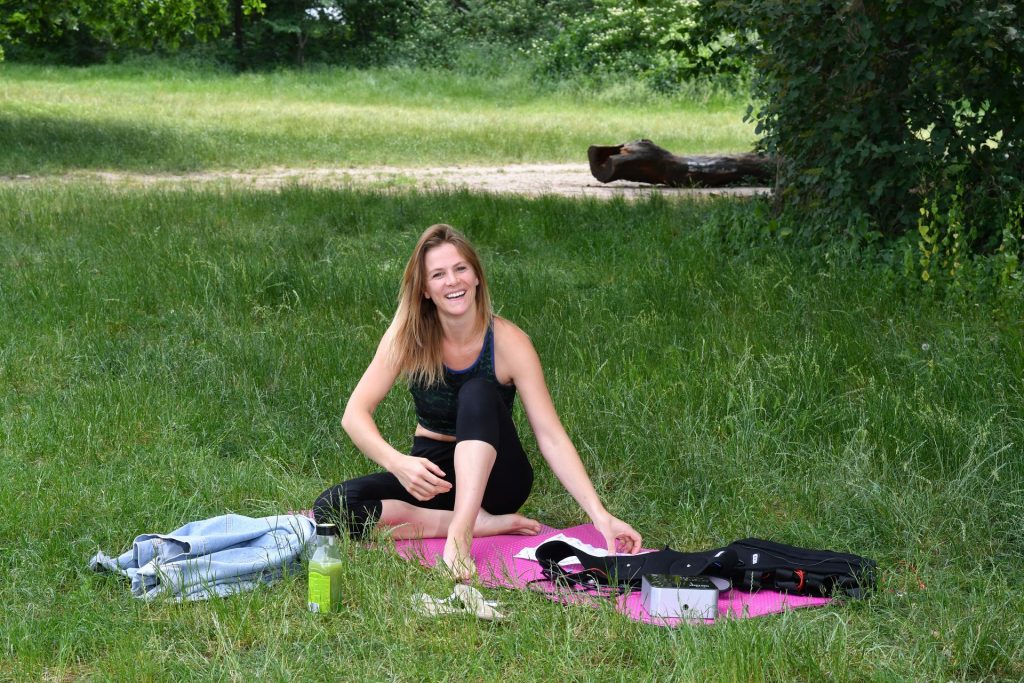 Laura Preiss Is Training in the Park (8 Photos)