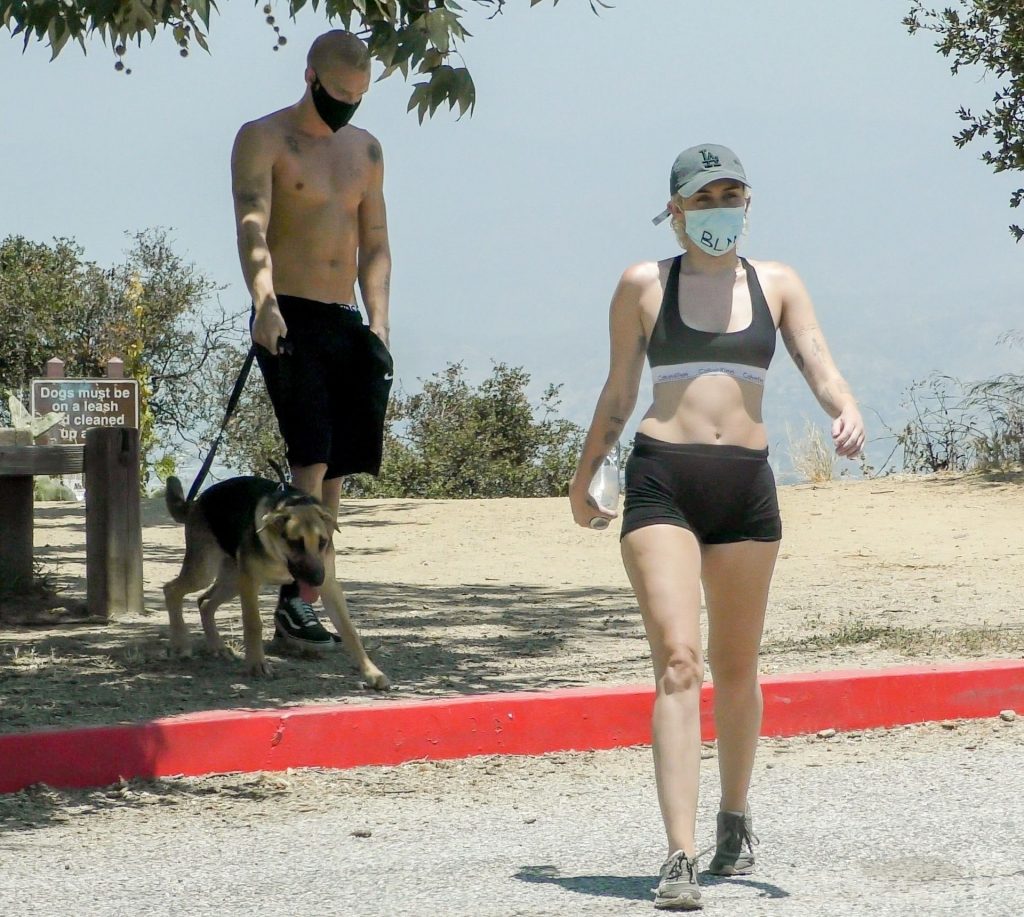 Miley Cyrus &amp; Cody Simpson Go Hiking with their Dog in LA (10 Photos)