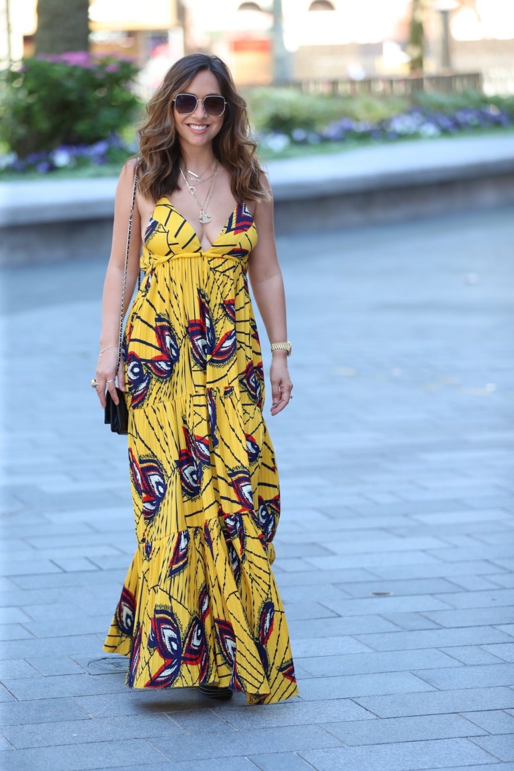 Myleene Klass Shows Off Her Cleavage in a Maxi Dress in London (15 Photos)