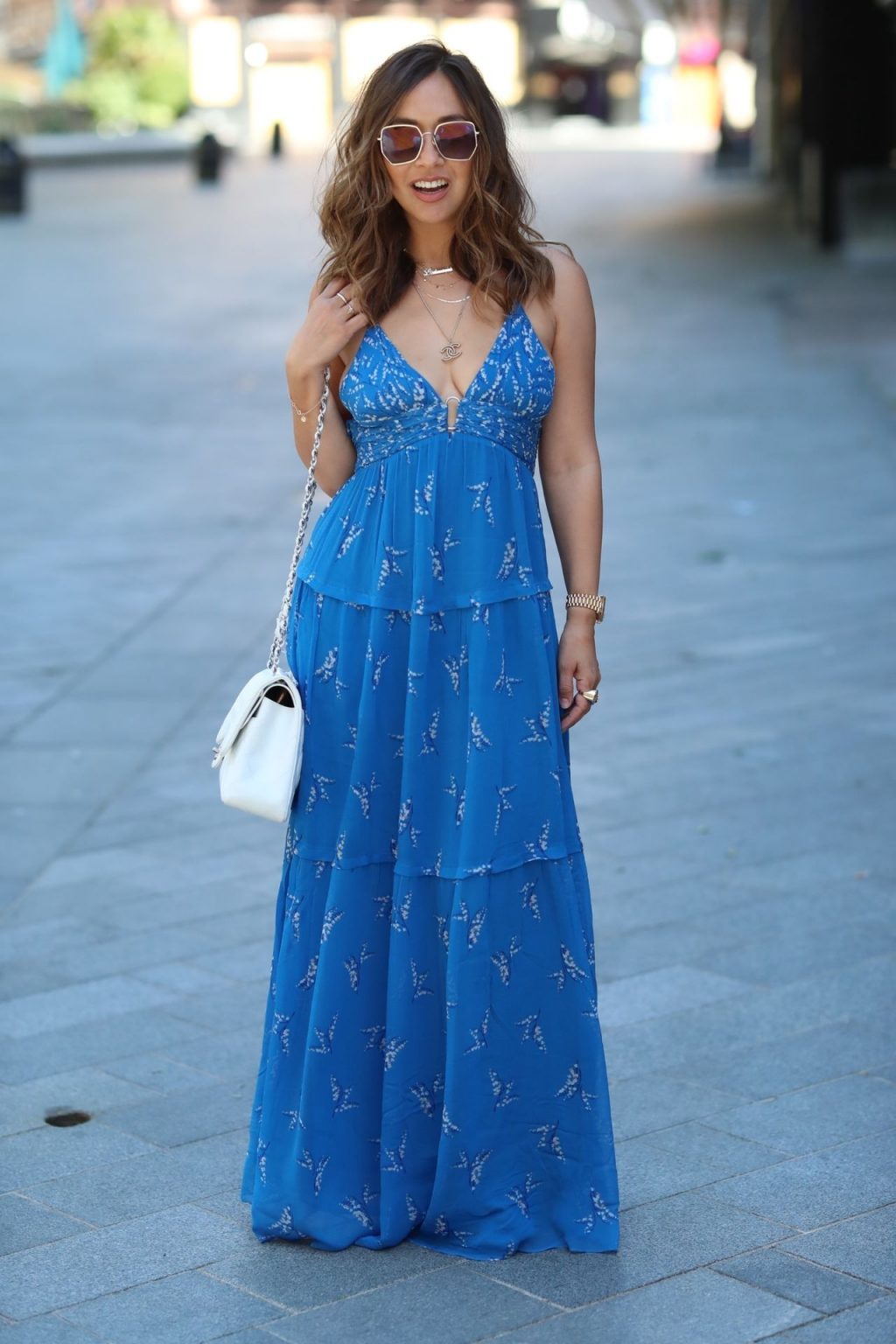 Myleene Klass Stuns in a Blue Dress in London (46 Photos)