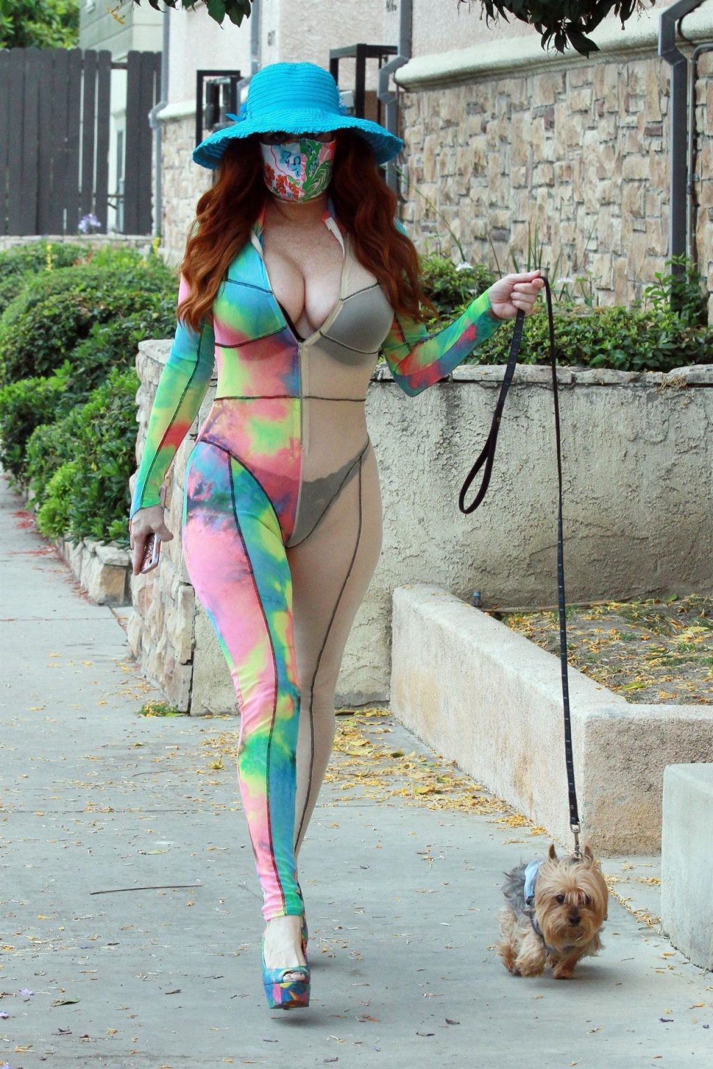 Phoebe Price Wears a Colorful Outfit to Walk Her Dog (20 Photos)