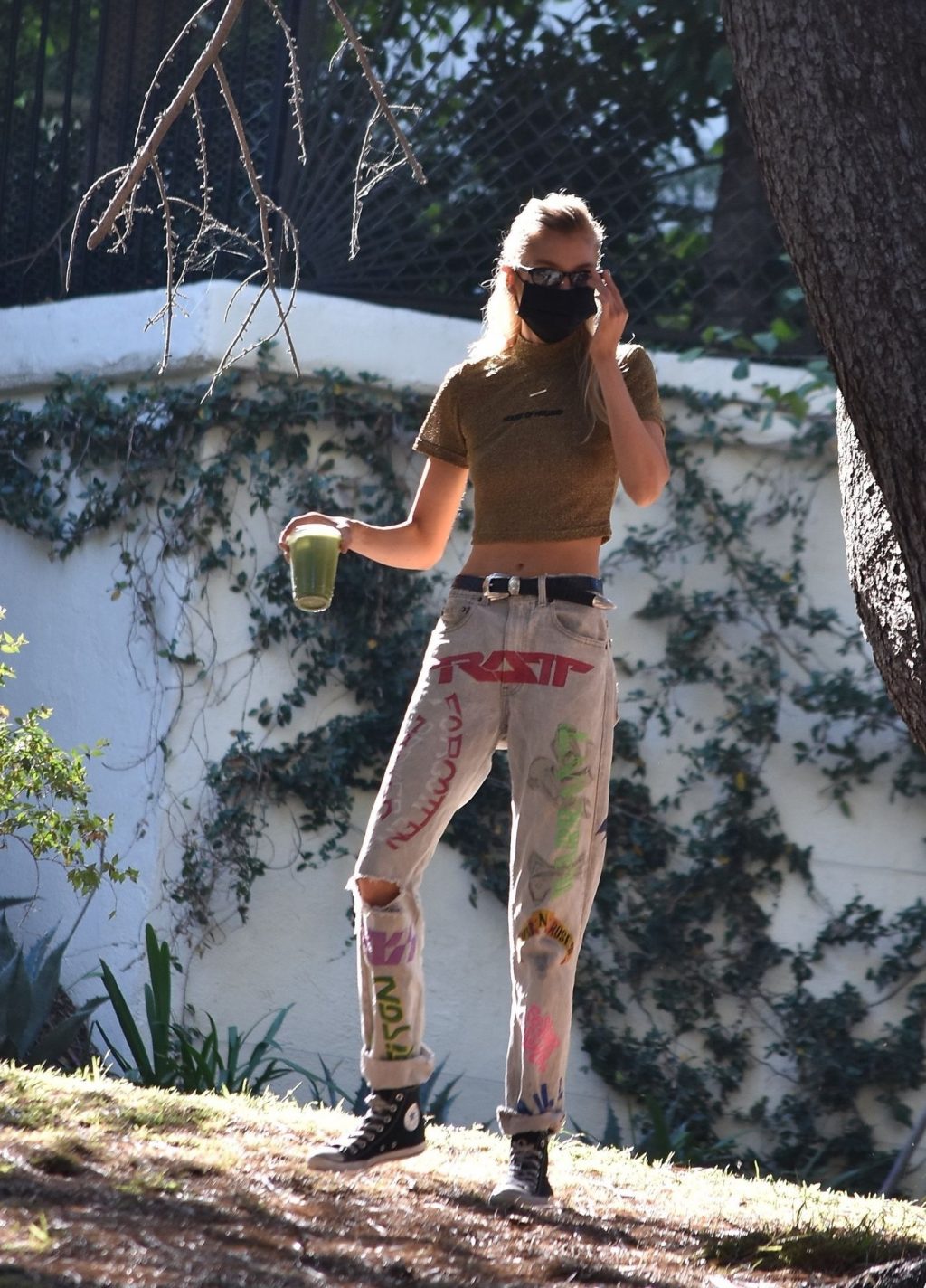 Braless Stella Maxwell Poses on a Tree (36 Photos)