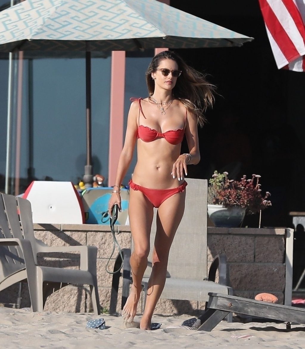 Alessandra Ambrosio Has Fun in the Sun Rocking a Red Bikini (38 Photos)