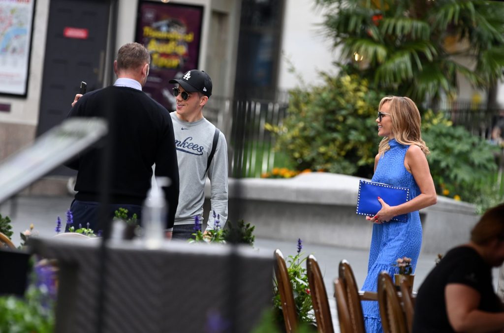 Amanda Holden Leaves Heart Breakfast Show Wearing A Blue Dress (70 Photos)