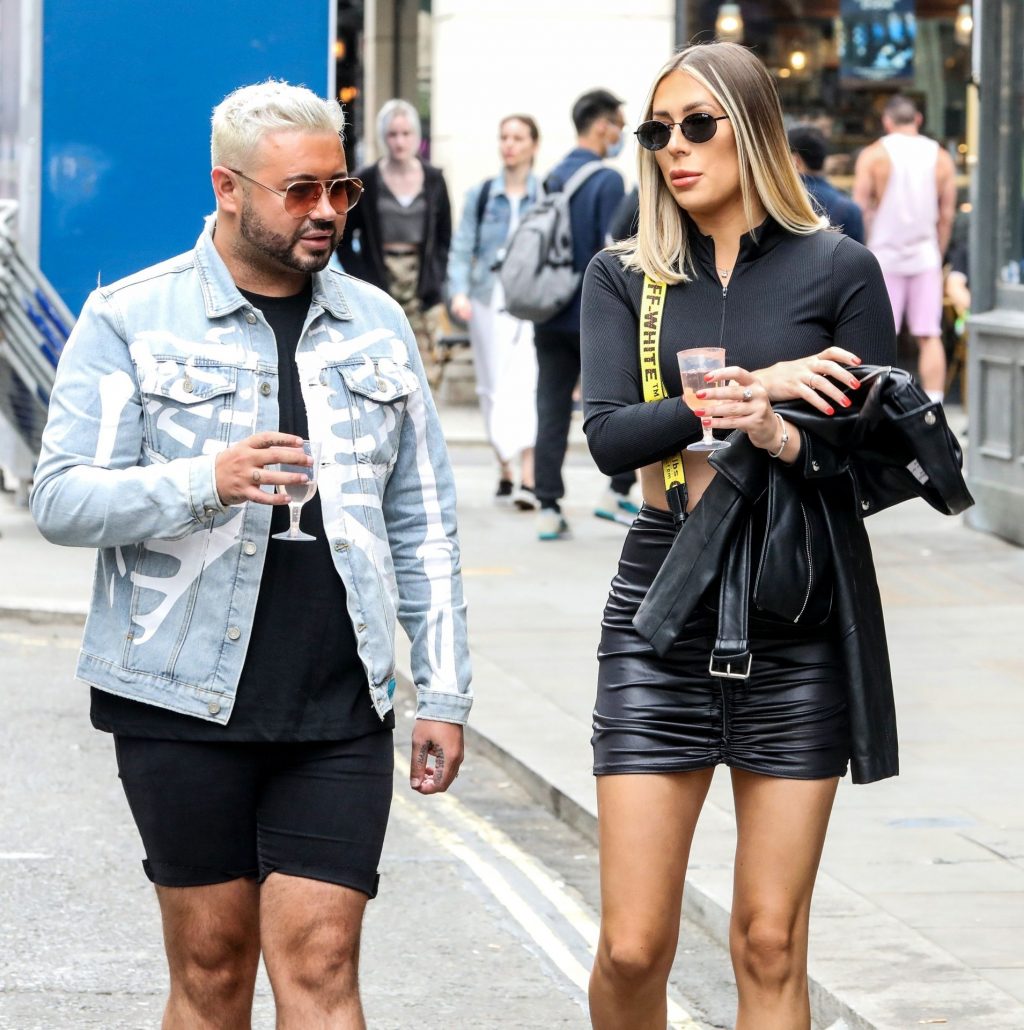 Demi Sims Cuts a Stylish Figure in a Crop Top and Leather Mini Skirt in London (79 Photos)