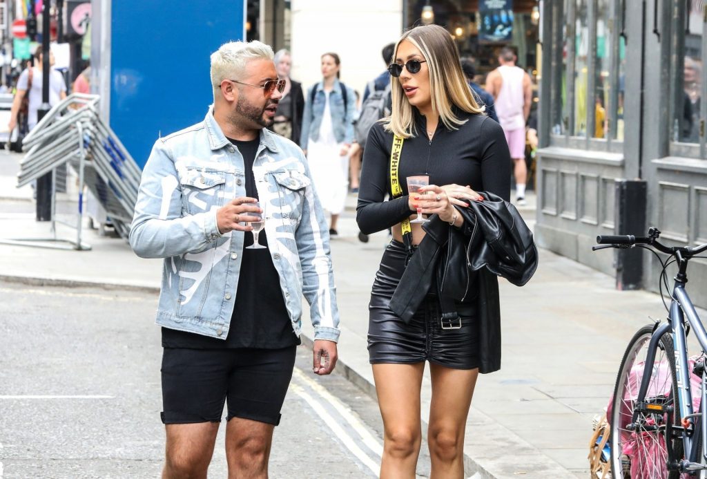 Demi Sims Cuts a Stylish Figure in a Crop Top and Leather Mini Skirt in London (79 Photos)