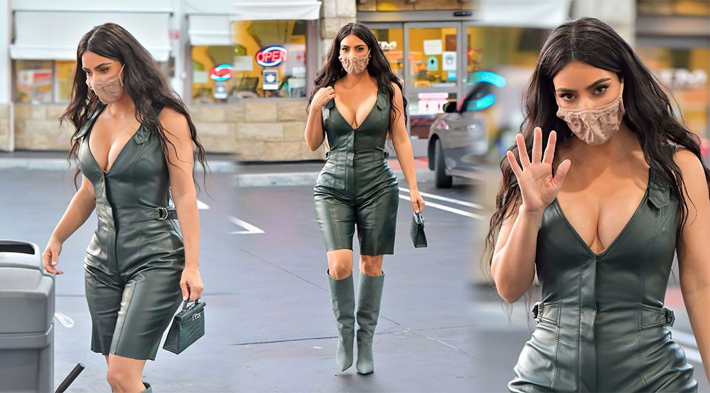 Sexy Kim Kardashian Wears a Mask in LA (19 Photos)