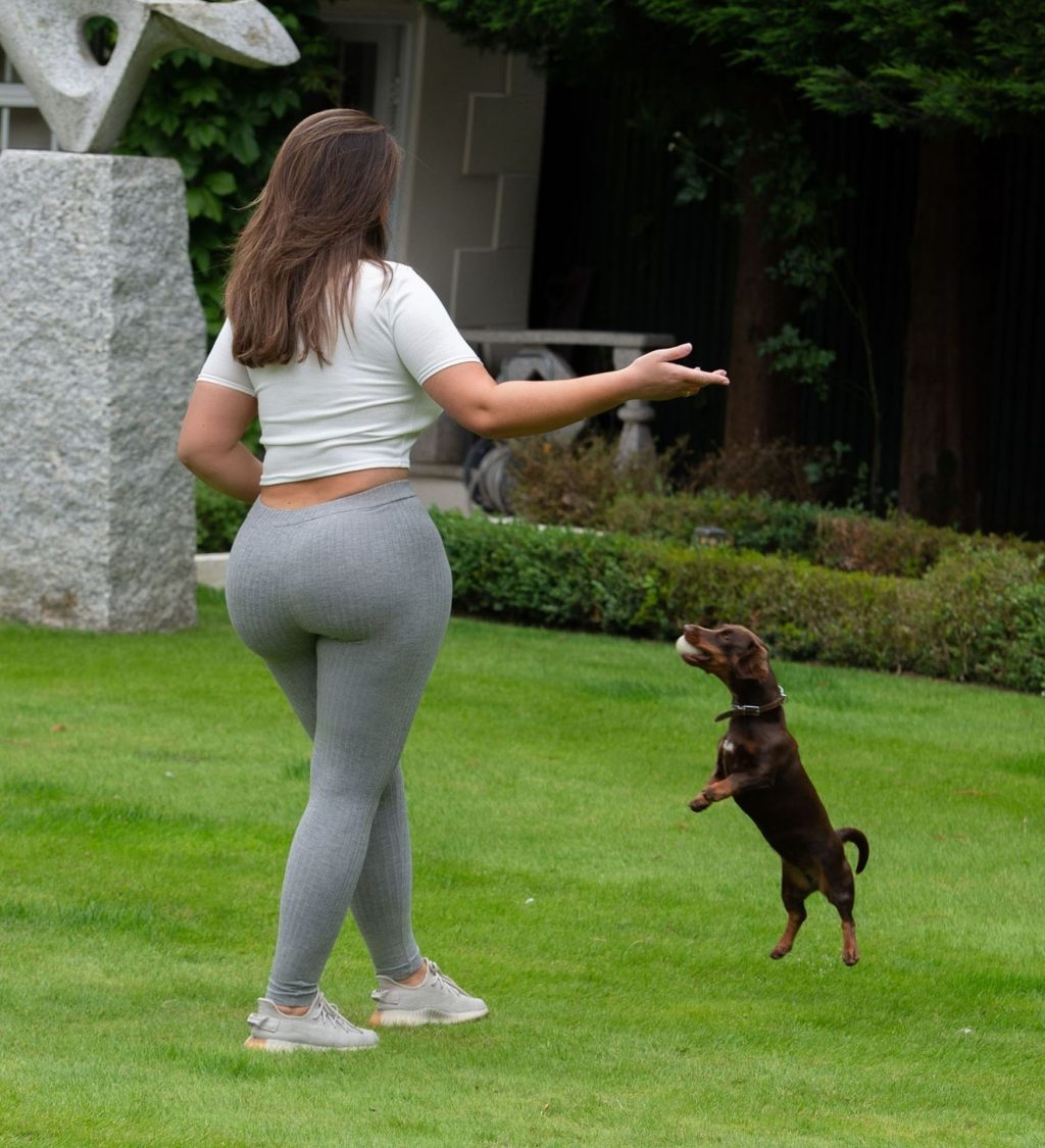 Curvy Lauren Goodger Is Seen Playing with a Dog in a Park in Essex (17 Photos)