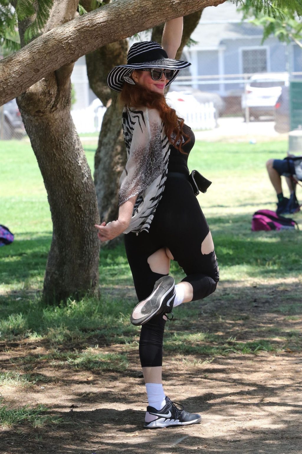 Phoebe Price Attends Tennis Practice in Ripped Up Leggings at the Park (45 Photos)