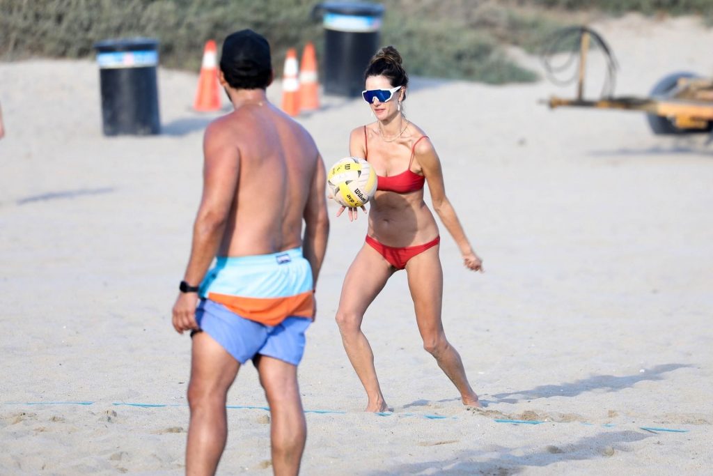 Alessandra Ambrosio Turns Heads in a Red Bikini on the Beach (169 Photos)