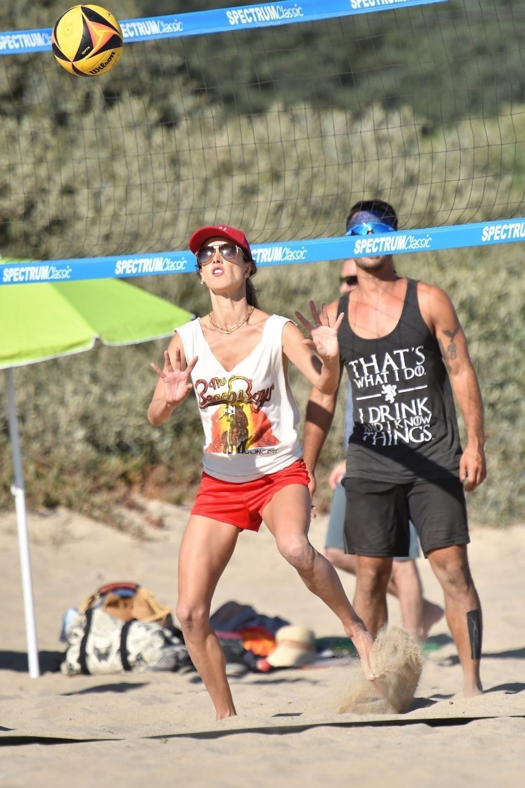 Alessandra Ambrosio Rocks a Red Bikini as She Plays Volleyball with Friends (84 Photos)