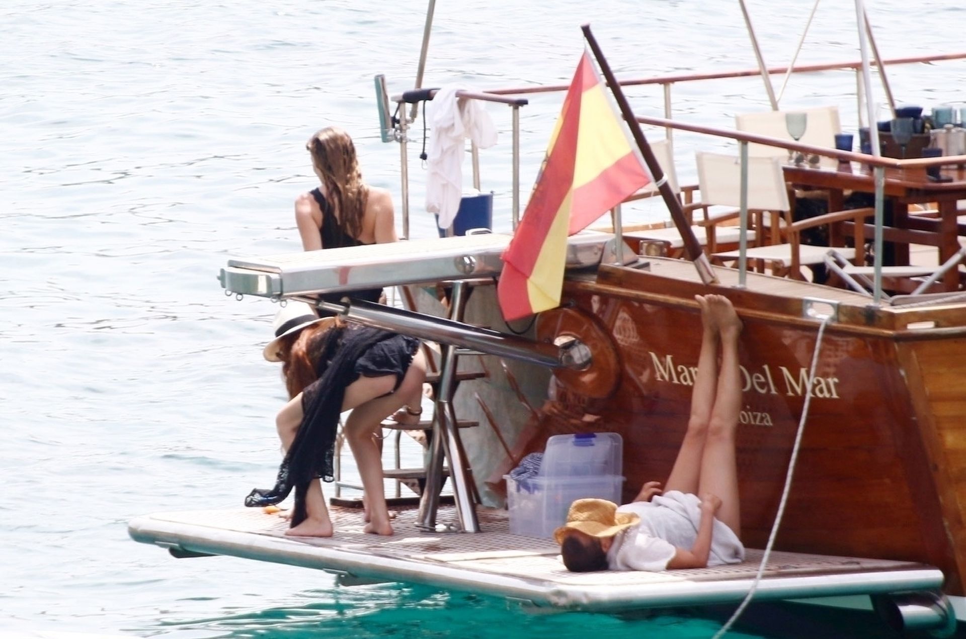 Singer-songwriter and DJ Chloe Jane is seen enjoying the waters of Ibiza wi...