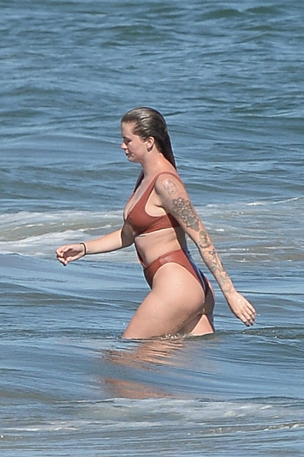 Ireland Baldwin Frolics in the Water as She Stuns in a Red One-Piece (70 New Photos)