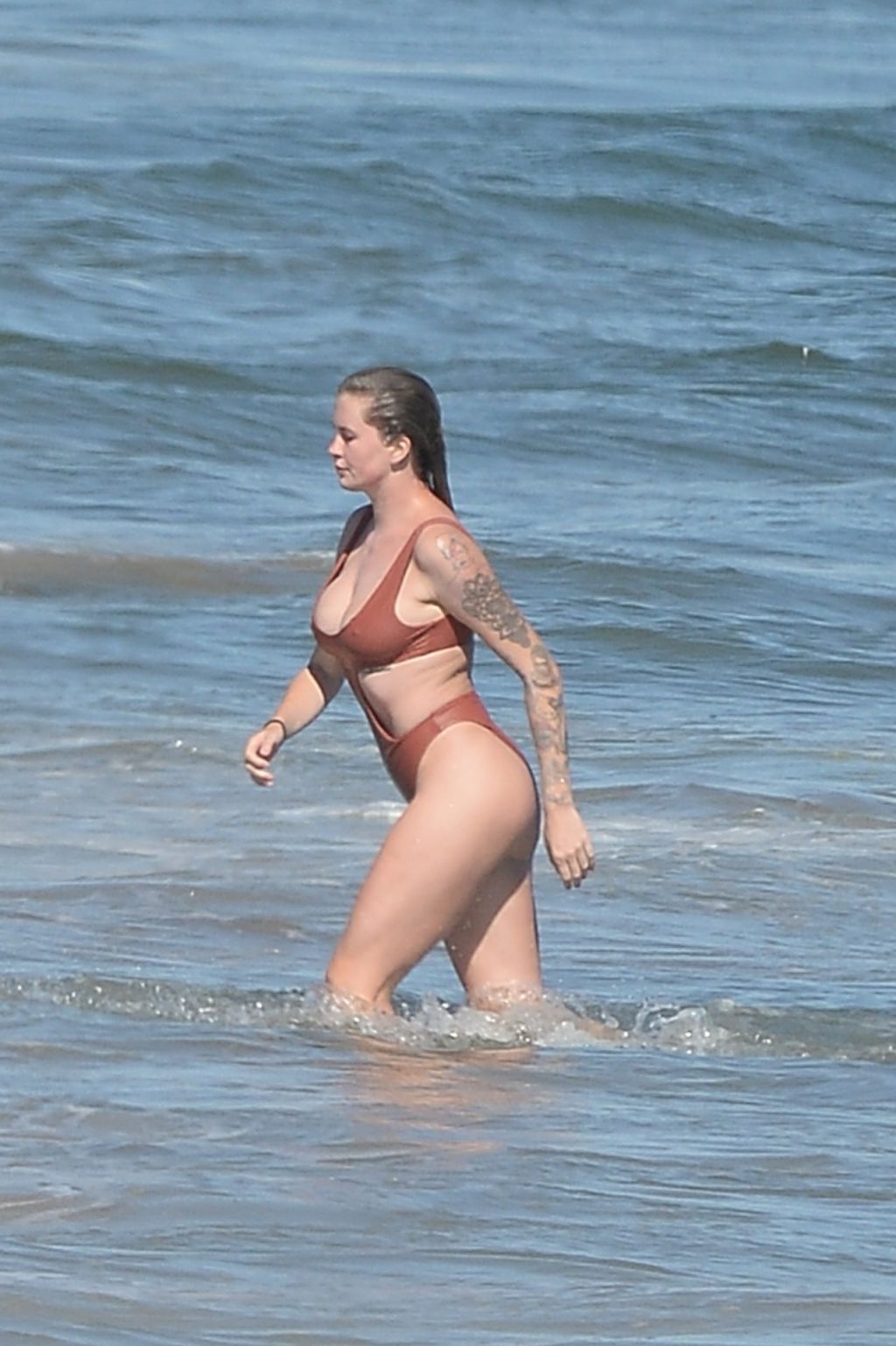 Ireland Baldwin Frolics in the Water as She Stuns in a Red One-Piece (70 New Photos)