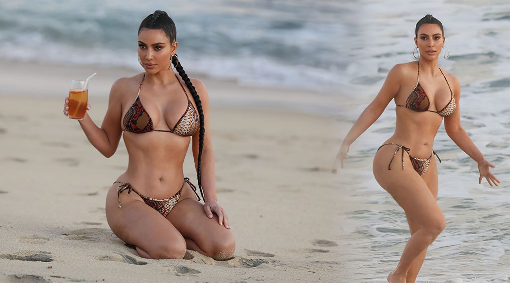 Kim Kardashian Poses in a Sexy Bikini on the Beach in Malibu (20 Photos)