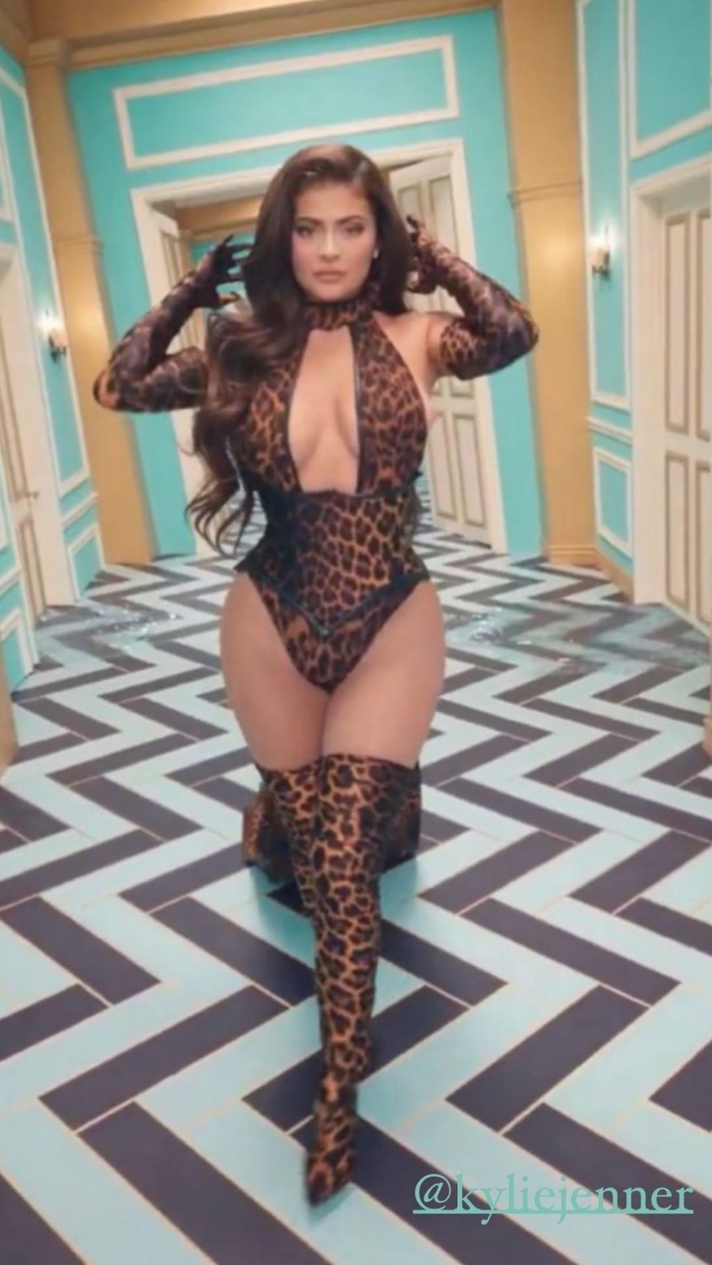 Kylie Jenner Wows Fans in a Leopard Skin Print Bodysuit (28 Photos)
