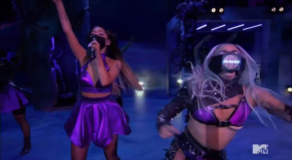 Lady Gaga Avoids a Wardrobe Malfunction on Stage with Ariana Grande at the MTV VMAs (86 Pics + Video)