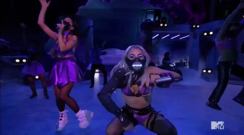 Lady Gaga Avoids a Wardrobe Malfunction on Stage with Ariana Grande at the MTV VMAs (86 Pics + Video)