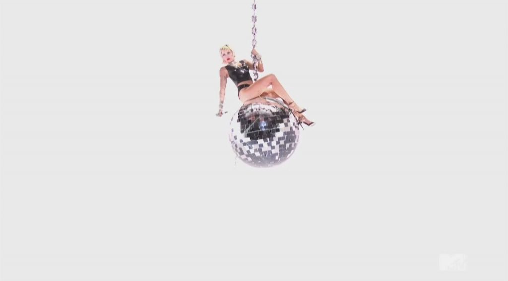 Miley Cyrus Swings on a Giant Disco Globe in a Very Risque Outfit at the MTV VMAs (52 Photos + Video)