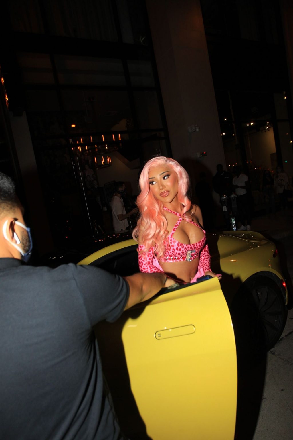 Nikita Dragun Gets Provide a Face Mask Before Entering Catch in Hollywood (27 Photos)