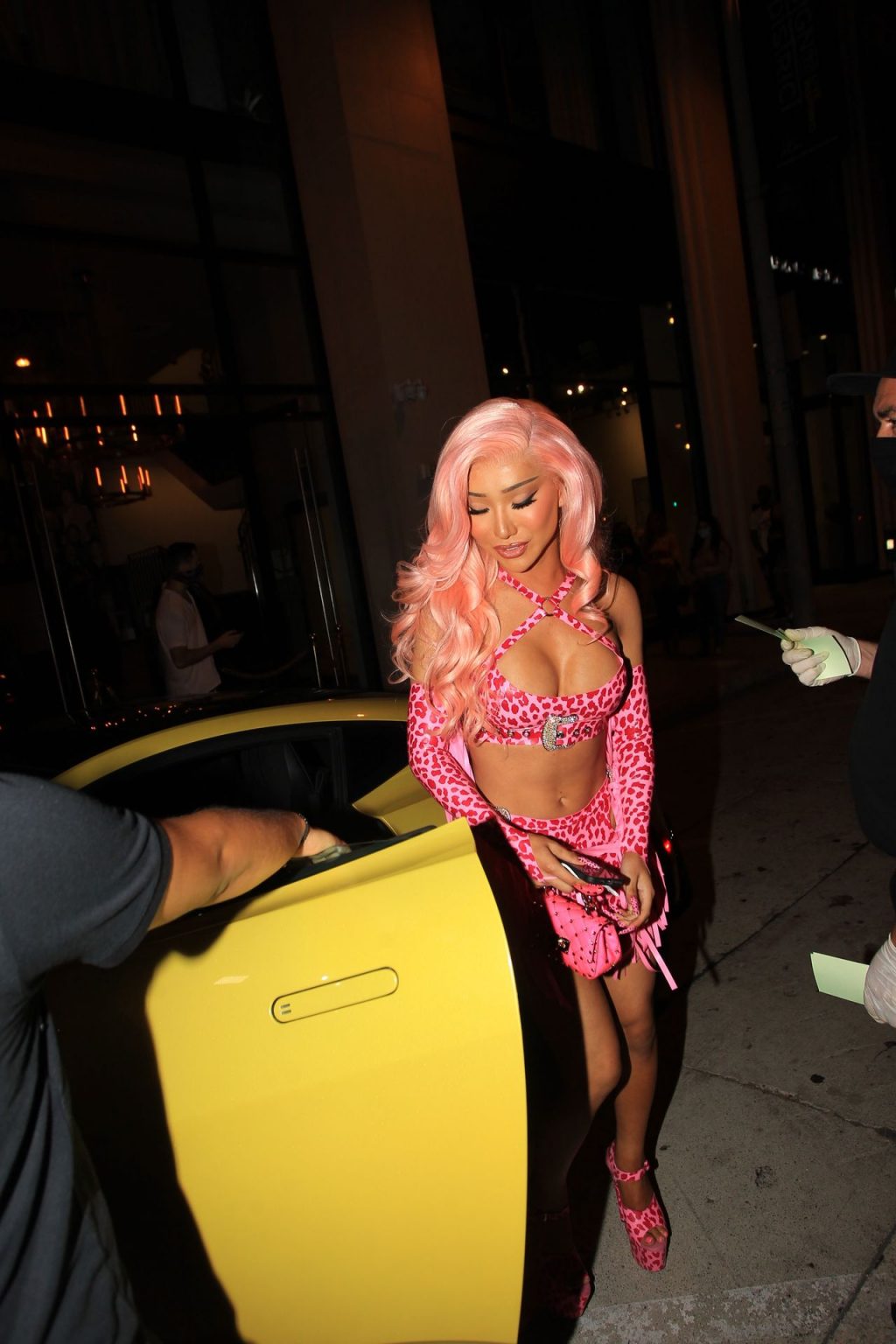 Nikita Dragun Gets Provide a Face Mask Before Entering Catch in Hollywood (27 Photos)