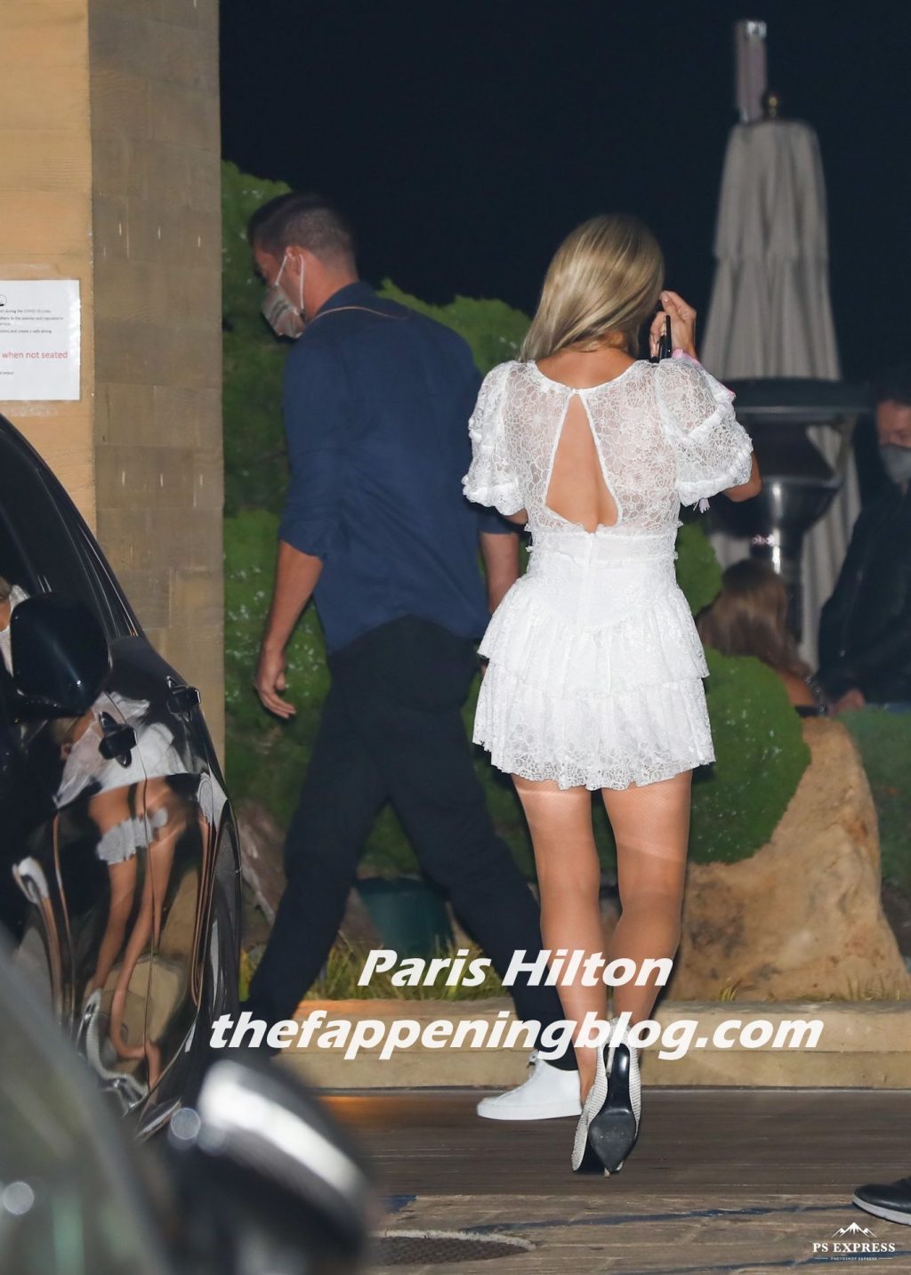 Paris Hilton Arrives in a Short White Dress for Dinner at Nobu (44 Photos)