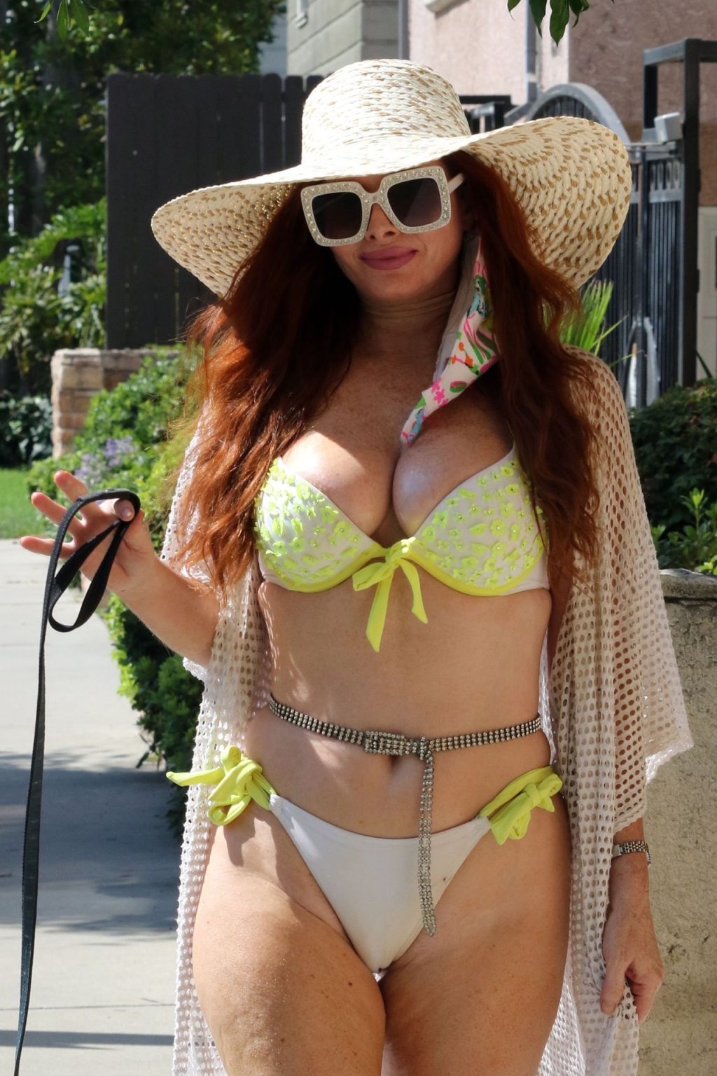 Phoebe Price Poses in a Yellow Bikini with Her Dog (36 Photos)