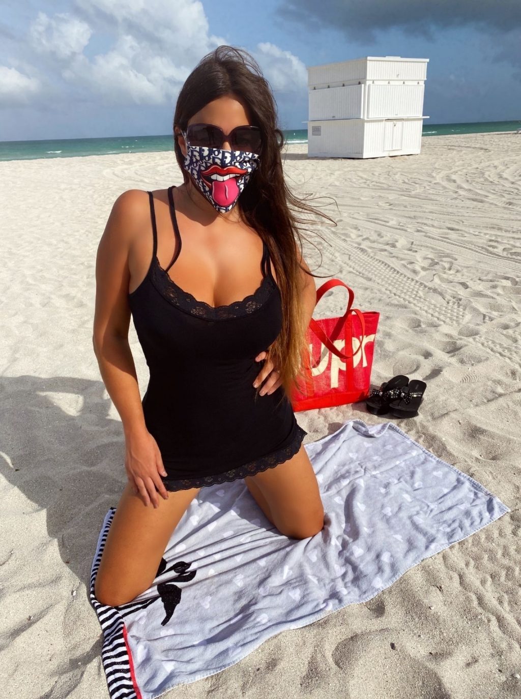 Claudia Romani Models for Face Masks by Ben The Rules in Miami Beach (10 Photos)