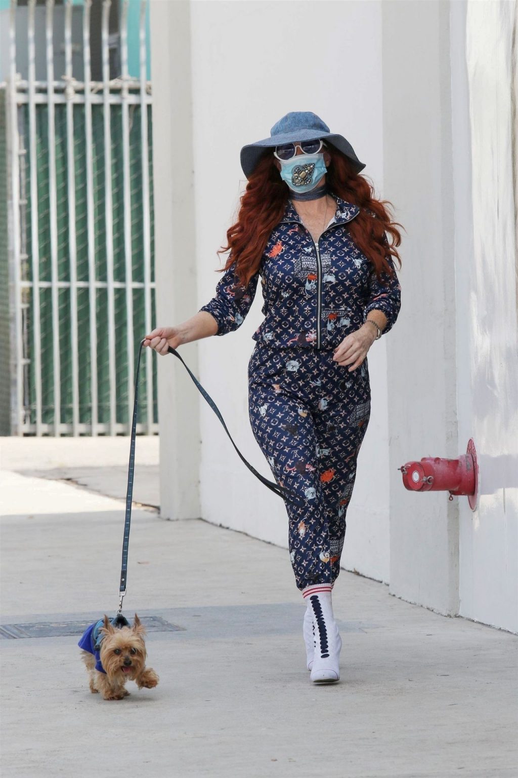 Phoebe Price Sports a Louis Vuitton Track Suit for a Stroll (35 Photos)