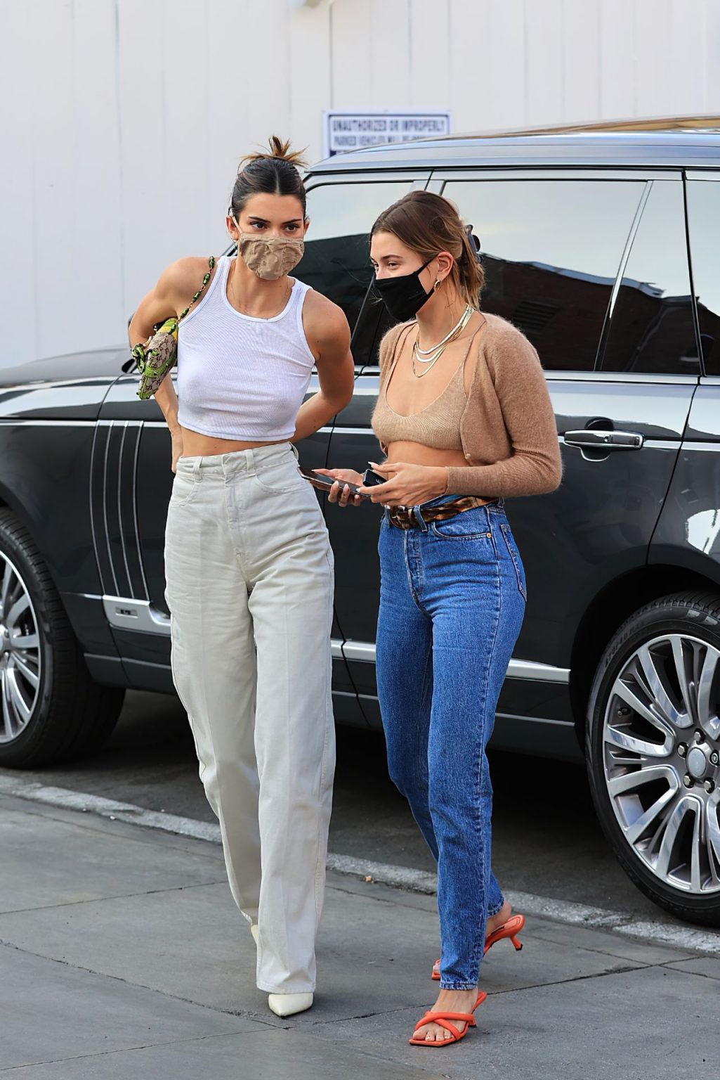 Kendall Jenner & Hailey Bieber Wear Similar Outfits as They Hit the